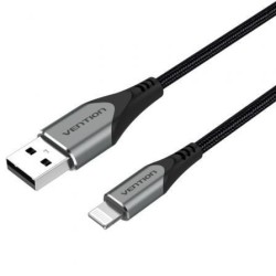 Cable USB 2.0 Lightning Vention LABHH- USB Macho - Lightning Macho- Hasta 12W- 480Mbps- 2m- Gris