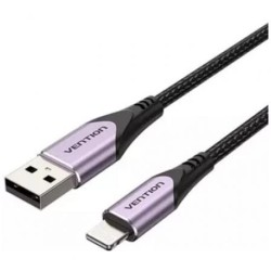 Cable USB 2.0 Lightning Vention LABVF- USB Macho - Lightning Macho- Hasta 12W- 480Mbps- 1m- Morado