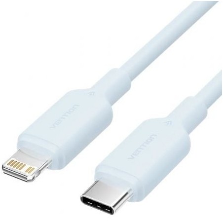 Cable USB 2.0 Tipo-C Lightning Vention LAKSH- USB Tipo-C Macho - Lightning Macho- Hasta 27W- 480Mbps- 2m- Azul