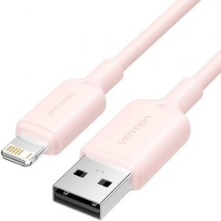 Cable USB 2.0 Lightning Vention LAMPF- USB Macho - Lightning Macho- 480Mbps- 1m- Rosa