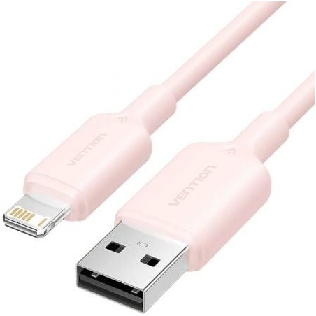 Cable USB 2.0 Lightning Vention LAMPF- USB Macho - Lightning Macho- 480Mbps- 1m- Rosa