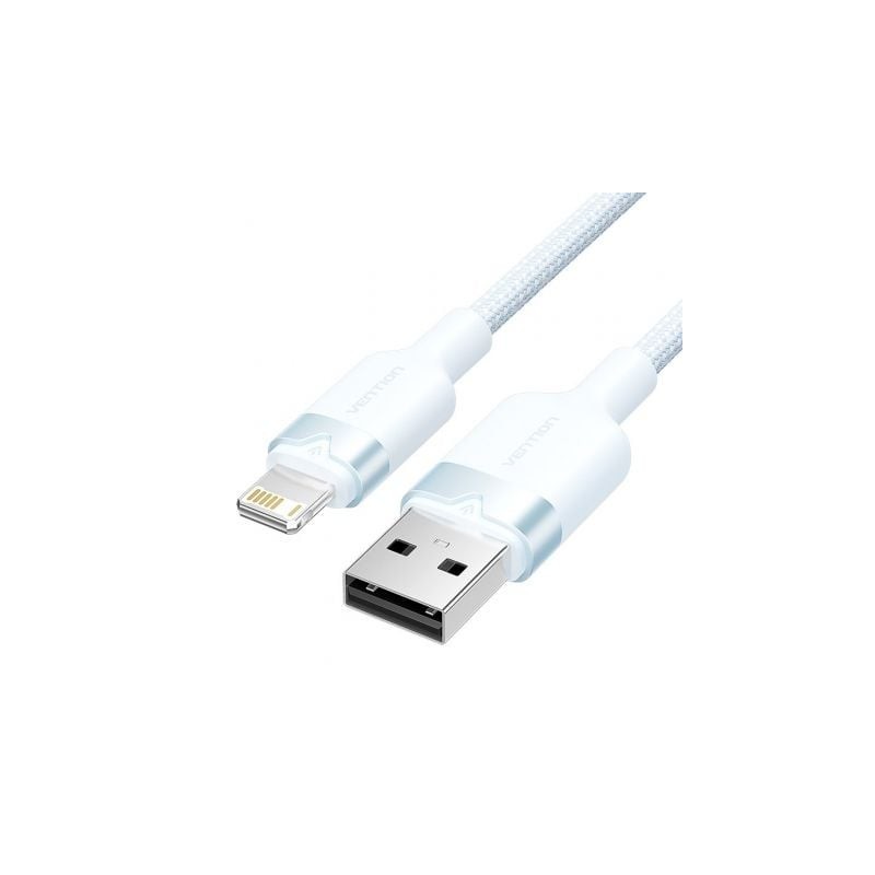 Cable USB 2.0 Lightning Vention LANSF- USB Macho - Lightning Macho- 480Mbps- 1m- Azul