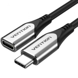 Cable Alargador USB 3.1 Tipo-C Vention TABHF- USB Tipo-C Macho - USB Tipo-C Hembra- Hasta 60W- 5Gbps- 1m- Gris