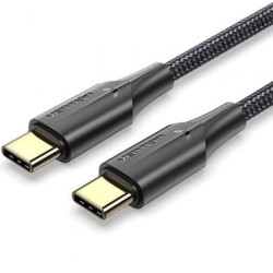 Cable USB 2.0 Tipo-C 3A Vention TAUBI- USB Tipo-C Macho - USB Tipo-C Macho- Hasta 60W- 480Mbps- 3m- Negro