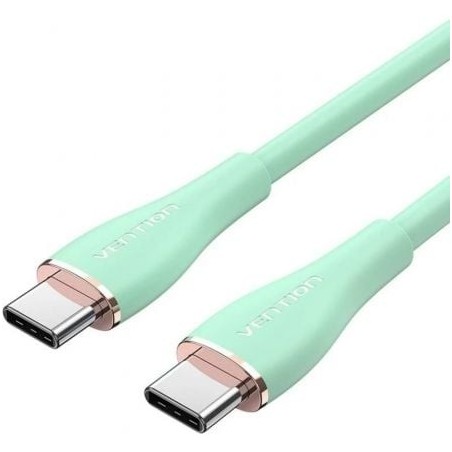Cable USB 2.0 Tipo-C Vention TAWGG- USB Tipo-C Macho - USB Tipo-C Macho- Hasta 100W- 480Mbps- 1.5m- Verde
