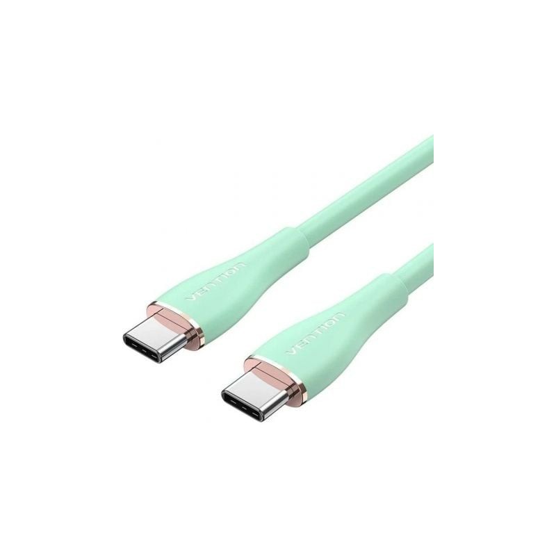 Cable USB 2.0 Tipo-C Vention TAWGH- USB Tipo-C Macho - USB Tipo-C Macho- Hasta 100W- 480Mbps- 2m- Verde