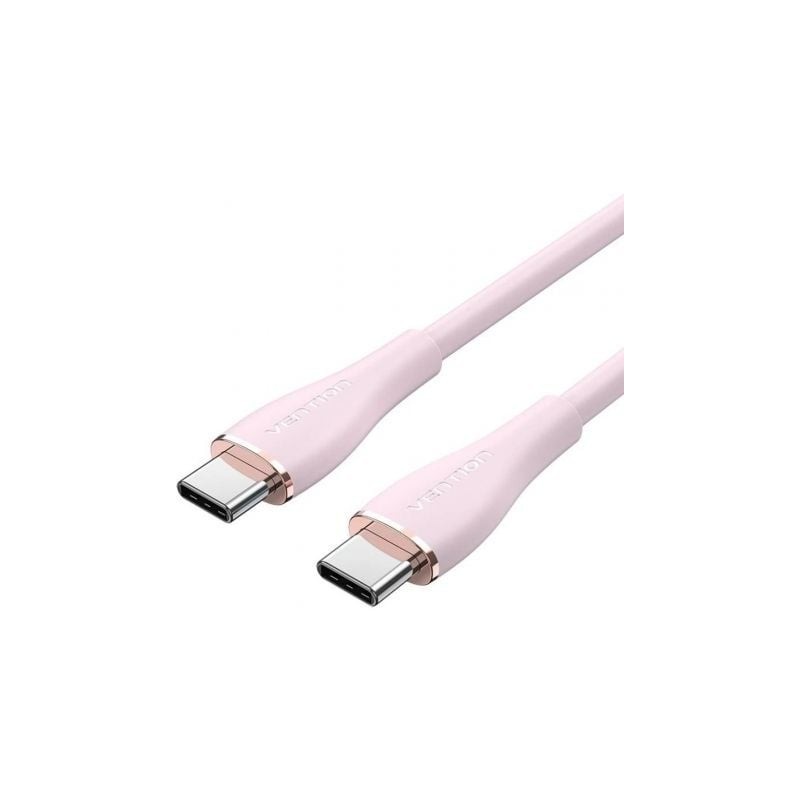 Cable USB 2.0 Tipo-C Vention TAWPG- USB Tipo-C Macho - USB Tipo-C Macho- Hasta 100W- 480Mbps- 1.5m- Rosa