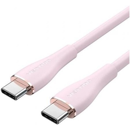 Cable USB 2.0 Tipo-C Vention TAWPG- USB Tipo-C Macho - USB Tipo-C Macho- Hasta 100W- 480Mbps- 1.5m- Rosa