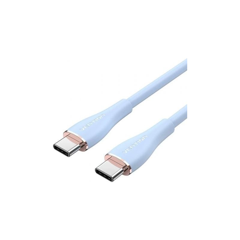Cable USB 2.0 Tipo-C Vention TAWSG- USB Tipo-C Macho - USB Tipo-C Macho- Hasta 100W- 480Mbps- 1.5m- Azul