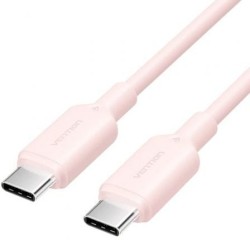 Cable USB 2.0 Tipo-C 3A Vention TRCPF- USB Tipo-C Macho - USB Tipo-C Macho- Hasta 60W- 480Mbps- 1m- Rosa