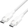 Cable USB 2.0 Tipo-C 3A Vention TRDWF- USB Tipo-C Macho - USB Tipo-C Macho- Hasta 60W- 480Mbps- 1m- Blanco