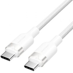 Cable USB 2.0 Tipo-C 3A Vention TRDWH- USB Tipo-C Macho - USB Tipo-C Macho- Hasta 60W- 480Mbps- 2m- Blanco