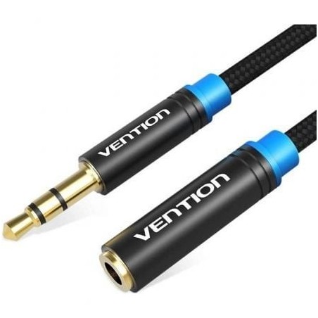Cable Estéreo Vention VAB-B06-B200-M- Jack 3.5 Macho - Jack 3.5 Hembra- 2m- Negro