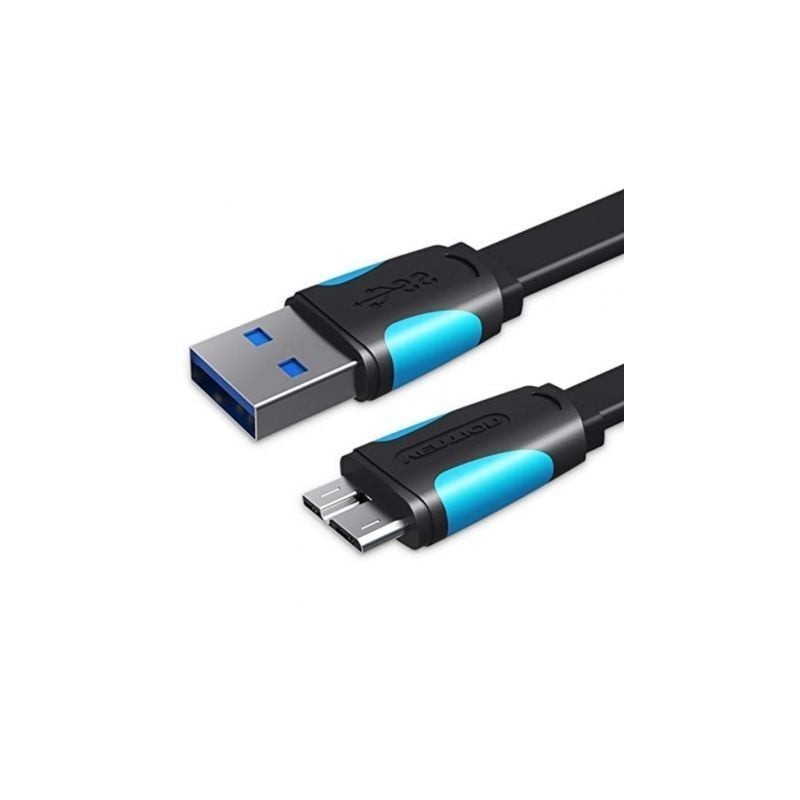 Cable USB 3.0 Vention VAS-A12-B050- MicroUSB Macho - USB Macho- 10W- 5Gbps- 50cm- Azul y Negro