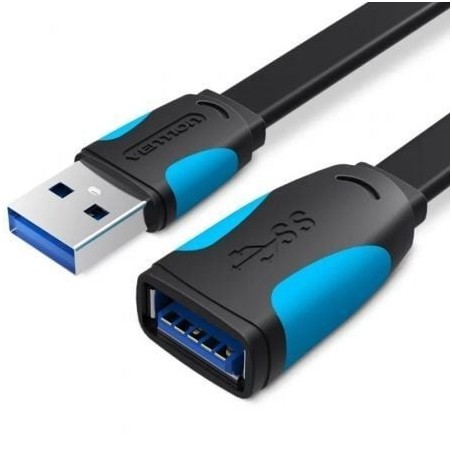 Cable Alargador USB 3.0 Vention VAS-A13-B050- USB Macho - USB Hembra- 5Gbps- 50cm- Negro y Azul