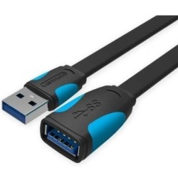 Cable Alargador USB 3.0 Vention VAS-A13-B200- USB Macho - USB Hembra- 5Gbps- 2m- Negro y Azul