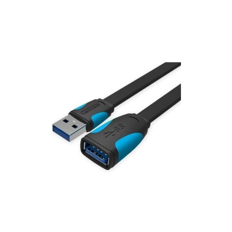 Cable Alargador USB 3.0 Vention VAS-A13-B200- USB Macho - USB Hembra- 5Gbps- 2m- Negro y Azul