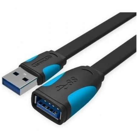 Cable Alargador USB 3.0 Vention VAS-A13-B200- USB Macho - USB Hembra- 5Gbps- 2m- Negro y Azul