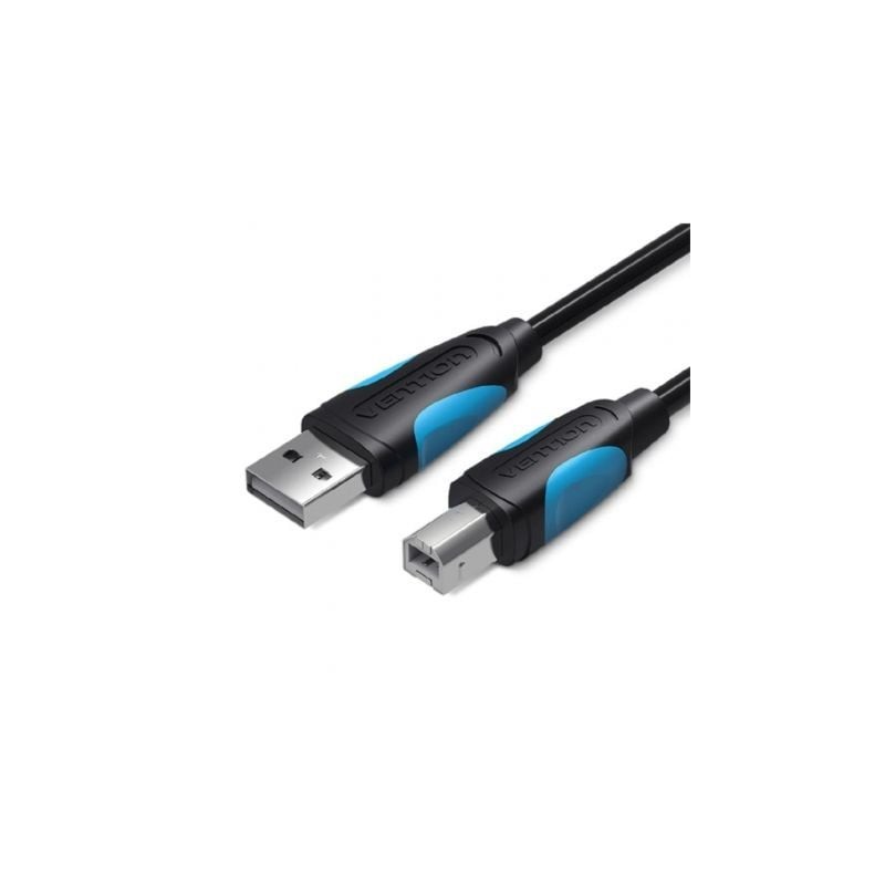 Cable USB 2.0 Impresora Vention VAS-A16-B500- USB Tipo-B Macho - USB Macho- 480Mbps- 5m- Negro