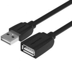 Cable Alargador USB 2.0 Vention VAS-A44-B100- USB Macho - USB Hembra- 1m- Negro