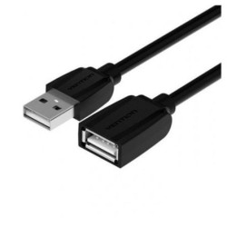 Cable Alargador USB 2.0 Vention VAS-A44-B200- USB Macho - USB Hembra- 480Mbps- 2m- Negro