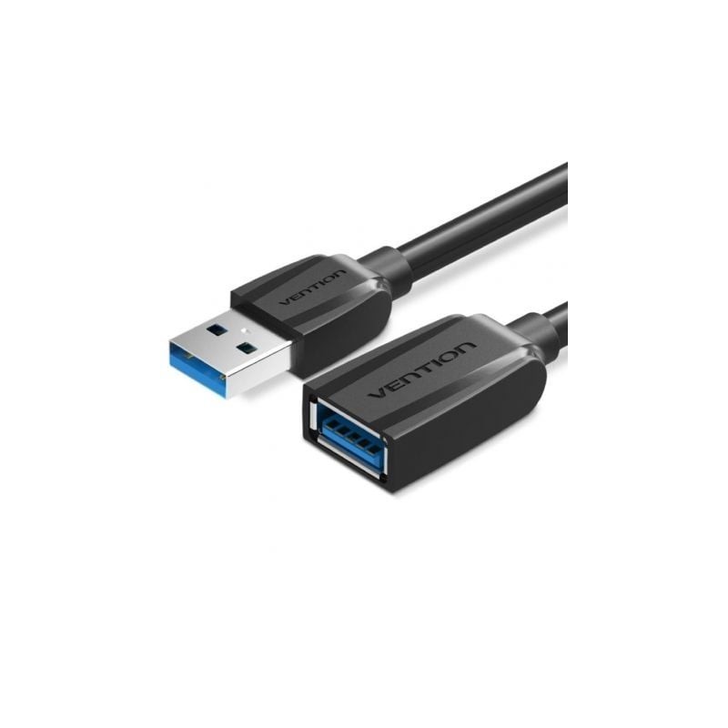Cable Alargador USB 3.0 Vention VAS-A45-B050- USB Macho - USB Hembra- 5Gbps- 50cm- Negro