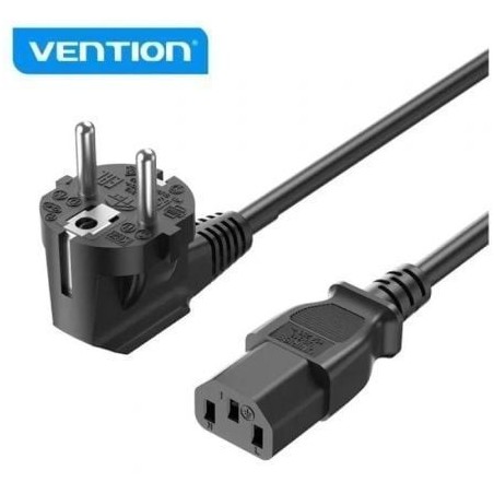 Cable de Alimentación Vention ZCJBAC- IEC C13 Hembra - CEE7 Macho- 1.8m- Negro
