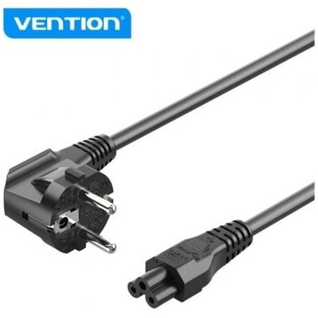 Cable de Alimentación Vention ZCKBAC- IEC C5 Hembra - CEE7 Macho- 1.8m- Negro