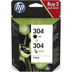 Cartucho de Tinta Original HP nº304 Multipack- Negro- Tricolor