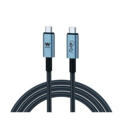 Cable USB 3.1 Tipo-C Woxter PE26-183- USB Tipo-C Macho - USB Tipo-C Macho- Hasta 240W- 40Gbps- 2m- Negro