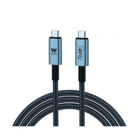 Cable USB 3.1 Tipo-C Woxter PE26-183- USB Tipo-C Macho - USB Tipo-C Macho- Hasta 240W- 40Gbps- 2m- Negro