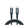 Cable USB 3.1 Tipo-C Woxter PE26-184- USB Tipo-C Macho - USB Tipo-C Macho- Hasta 100W- 10Gbps- 2m- Negro