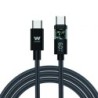 Cable USB 2.0 Tipo-C Woxter PE26-186- USB Tipo-C Macho - USB Tipo-C Macho- Hasta 100W- 480Mbps- 2m- Negro
