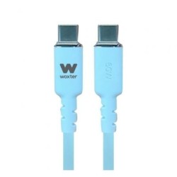 Cable USB 2.0 Tipo-C Woxter PE26-188- USB Tipo-C Macho - USB Tipo-C Macho- Hasta 60W- 480Mbps- 1.2m- Azul