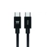 Cable USB 2.0 Tipo-C Woxter PE26-190- USB Tipo-C Macho - USB Tipo-C Macho- Hasta 100W- 480Mbps- 2m- Negro
