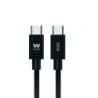 Cable USB 2.0 Tipo-C Woxter PE26-193- USB Tipo-C Macho - USB Tipo-C Macho- Hasta 60W- 480Mbps- 2m- Negro