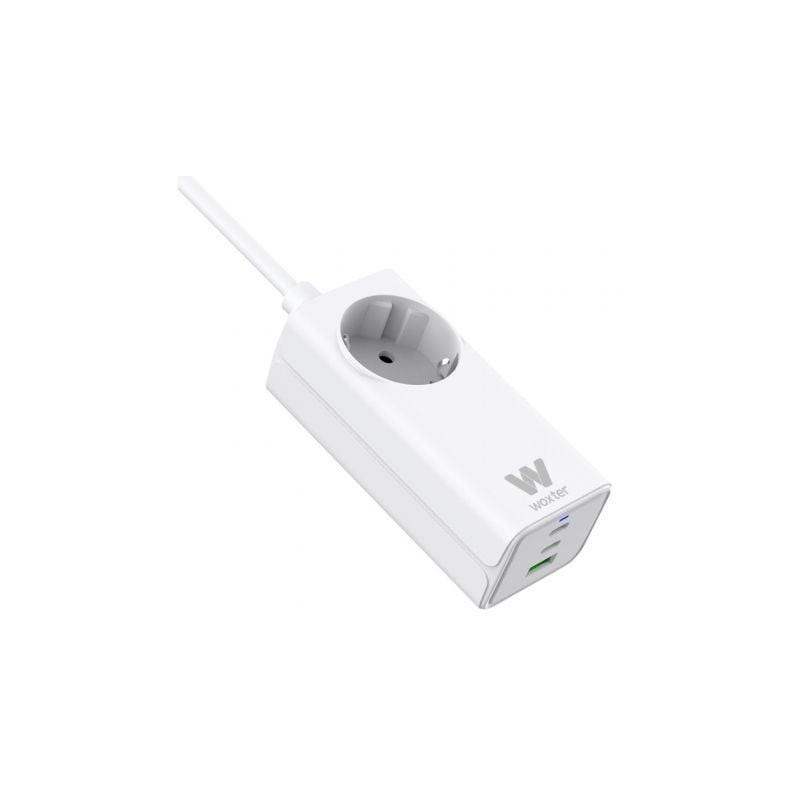 Regleta Woxter PE26-180- 1 Tomas de Corriente- 2 USB Tipo-C- 1 USB-A- Cable 1.5m- Blanco