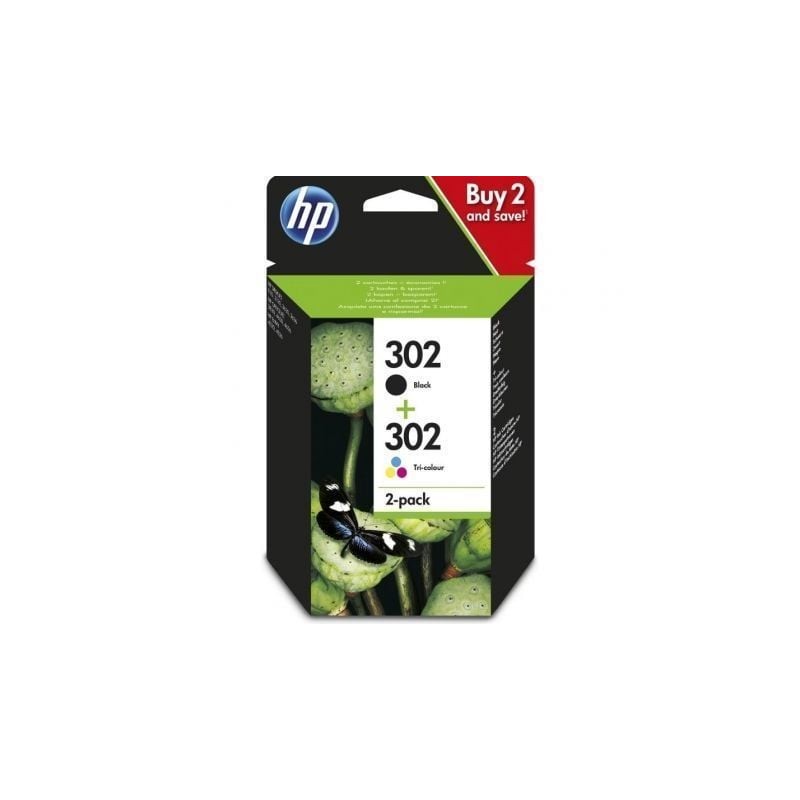 Cartucho de Tinta Original HP nº302 Multipack- Negro- Tricolor