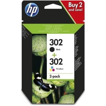 Cartucho de Tinta Original HP nº302 Multipack- Negro- Tricolor