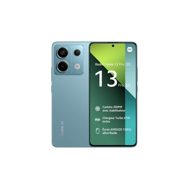 Smartphone Xiaomi Redmi Note 13 Pro NFC 8GB- 256GB- 6.67'- 5G- Verde Azulado