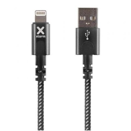 Cable USB 2.0 Lightning Xtorm CX2021- USB Macho - Lightning Macho- Hasta 12W- 480Mbps- 3m- Negro