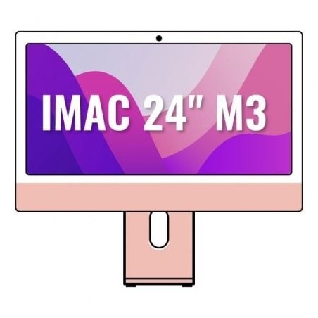 Apple iMac 24' Retina 4,5K - M3 8-Core CPU- 8Gb- 512Gb SSD- 10-Core GPU- Rosa