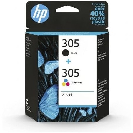 Cartucho de Tinta Original HP nº305 Multipack- Negro- Tricolor
