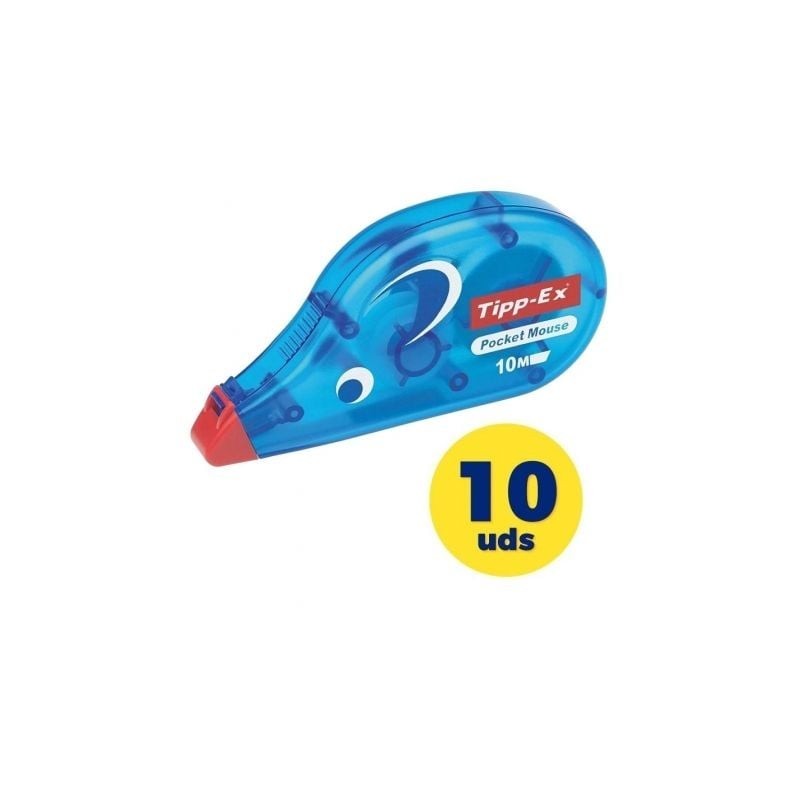 Caja de Correctores de Escritura en Cinta Bic Tipp-Ex Pocket Mouse- 4.2mm x 10m- 10 unidades