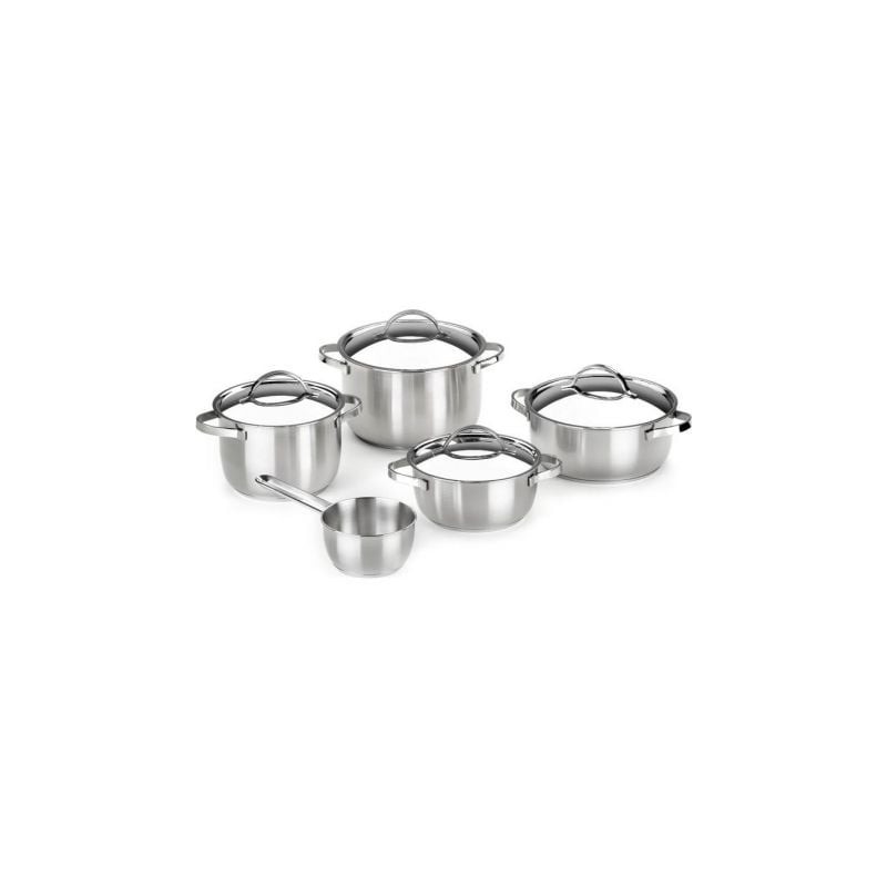 Pack Batería de Cocina Bra Ancora A399908- Cacerola Ø20cm- Cacerola Ø24cm- Cazo Ø14cm- Olla Ø20cm- Olla Ø24cm- Acero Inoxidab