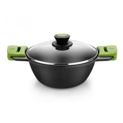 CACEROLA CÓNCAVA PRIOR BRA A402028 - Ø28CM - 4.2L - ESPESOR 5.5MM - ALUMINIO FUNDIDO - TEFLÓN ANTIADHERENTE - TAPA VIDRIO TEM