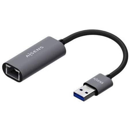 Adaptador USB 3.0 Aisens A106-0708- USB Macho - RJ45 Hembra- 15cm- Gris