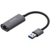 Adaptador USB 3.0 Aisens A106-0708- USB Macho - RJ45 Hembra- 15cm- Gris