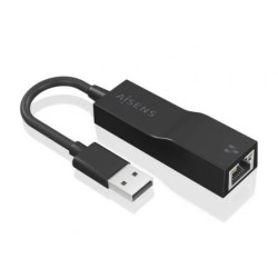 Adaptador USB 3.0 Aisens A106-0766- USB Macho - RJ45 Hembra- 15cm- Negro
