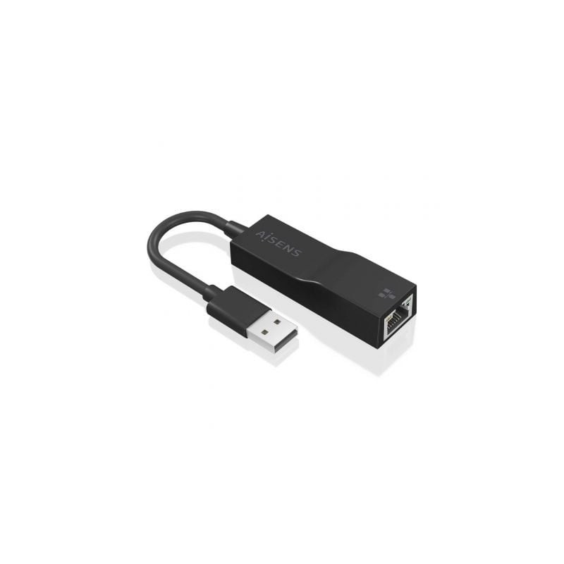 Adaptador USB 3.0 Aisens A106-0766- USB Macho - RJ45 Hembra- 15cm- Negro